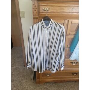 Nautical Men's Striped Shirt /Sailing Logo On Front Size M